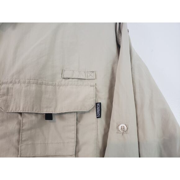 Nominate Mens Fishing Shirt Size 3XL Roll Tab Sleeve Vented Tan Beach Gorpcore - Picture 4 of 7